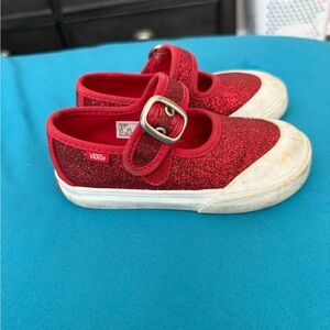 Vans Kids Red Glitter Sneakers